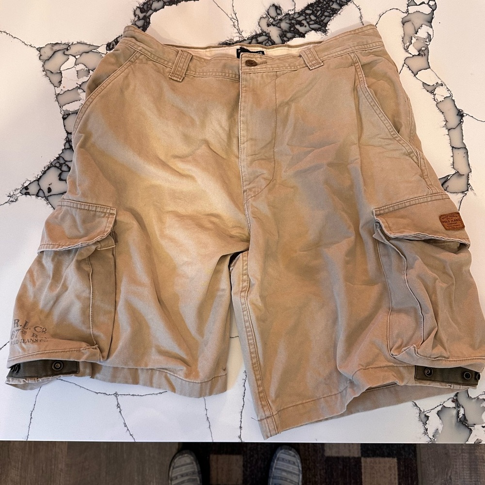 POLO Jeans by Ralph Lauren Tan Khaki Cargo Shorts - 33